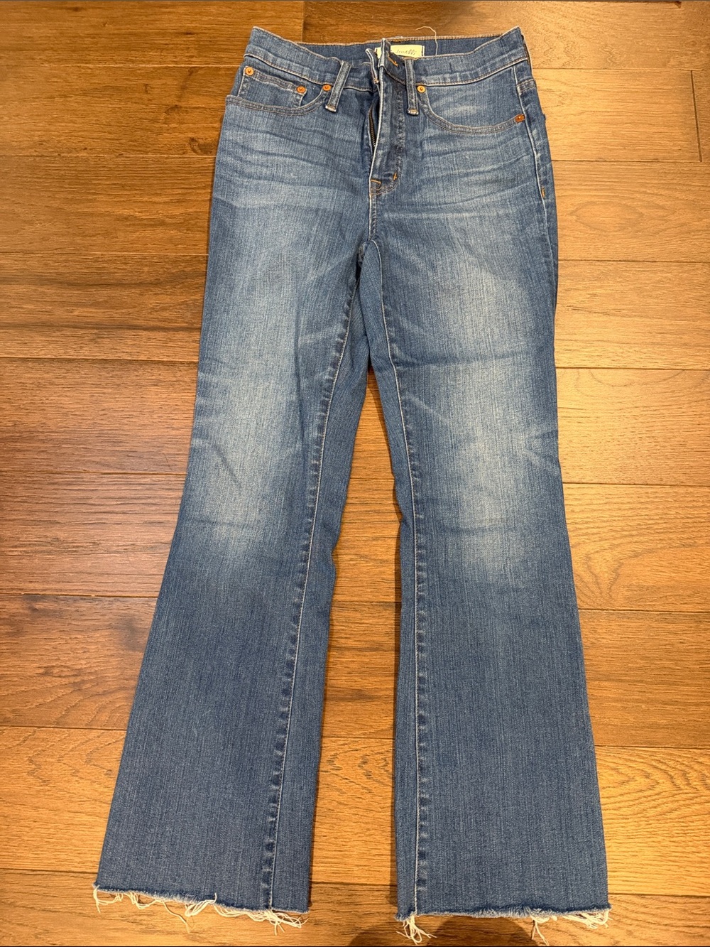 Madewell Cali Demi-Boot Jeans Raw Hem Seamed Back Size 26 - C61